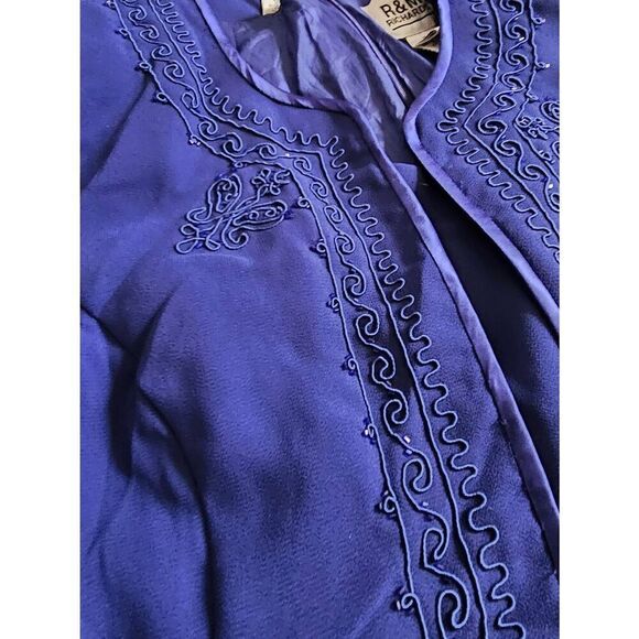 R & M Richard's Size 16 Royal Blue Dress and Blazer - Picture 3 of 12